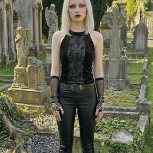 Black Gothic Sleeveless Top and Pants